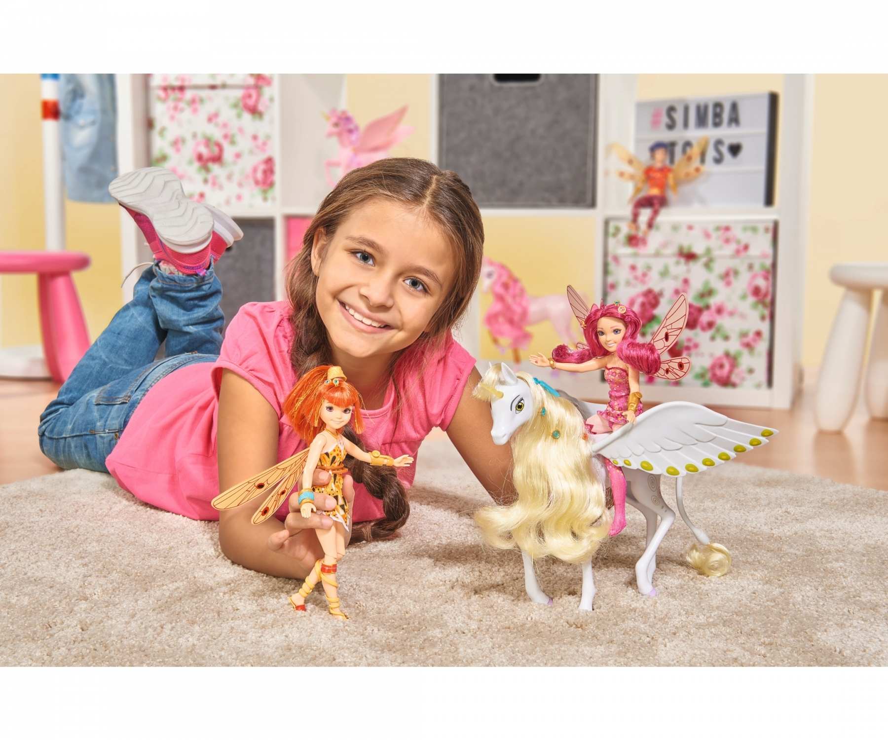 Sweet Pony - Petite Famille De Licornes Magiques : 2 Poneys Flocqués Rose & Orange Avec Peigne Et Pinces à Cheveux, 10-14 Cm, Dès 3 Ans