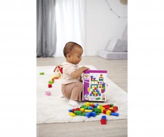 Coloured Wooden Blocks - 50 Pieces