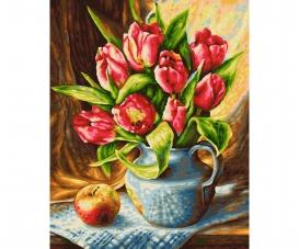 A bunch of tulips - painting by numbers