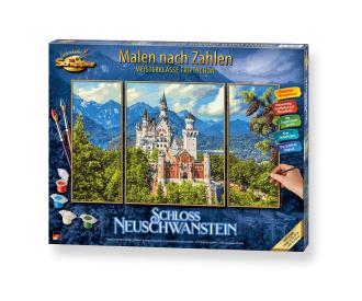 Neuschwanstein Castle Triptych - Painting by Numbers