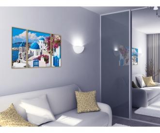 Santorin (Triptychon) Malen nach Zahlen