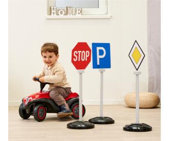 BIG Verkehrszeichen – 3er Set Kinder-Verkehrsschilder, 69 cm, ab 1 Jahr