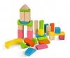 Colored and Natural Wooden Blocks - 60 Pieces