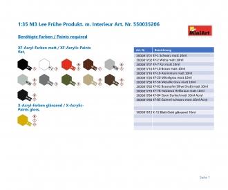 1:35 M3 Lee Frühe Produkt. m. Interieur