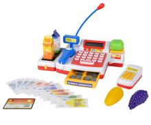 Caisse enregistreuse avec scanner et tapis roulant