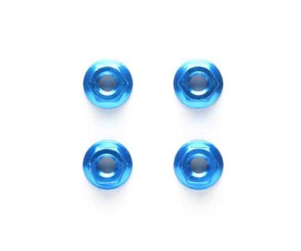 TRF 4mm/M4 Al.Serrated Nut Blue anod.(4)