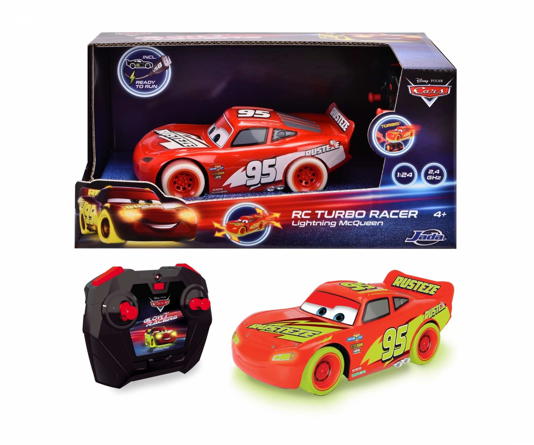 Trouvez RC Cars Glow Racers McQueen 1:24 en ligne Jada Toys