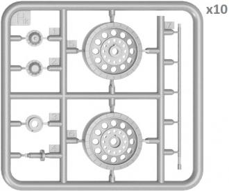 1:35 Wheel Set T-54 Early Type (10+4)