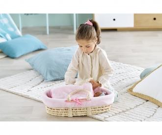 Cor.MGP 36-42cm Couffin rotin peluche