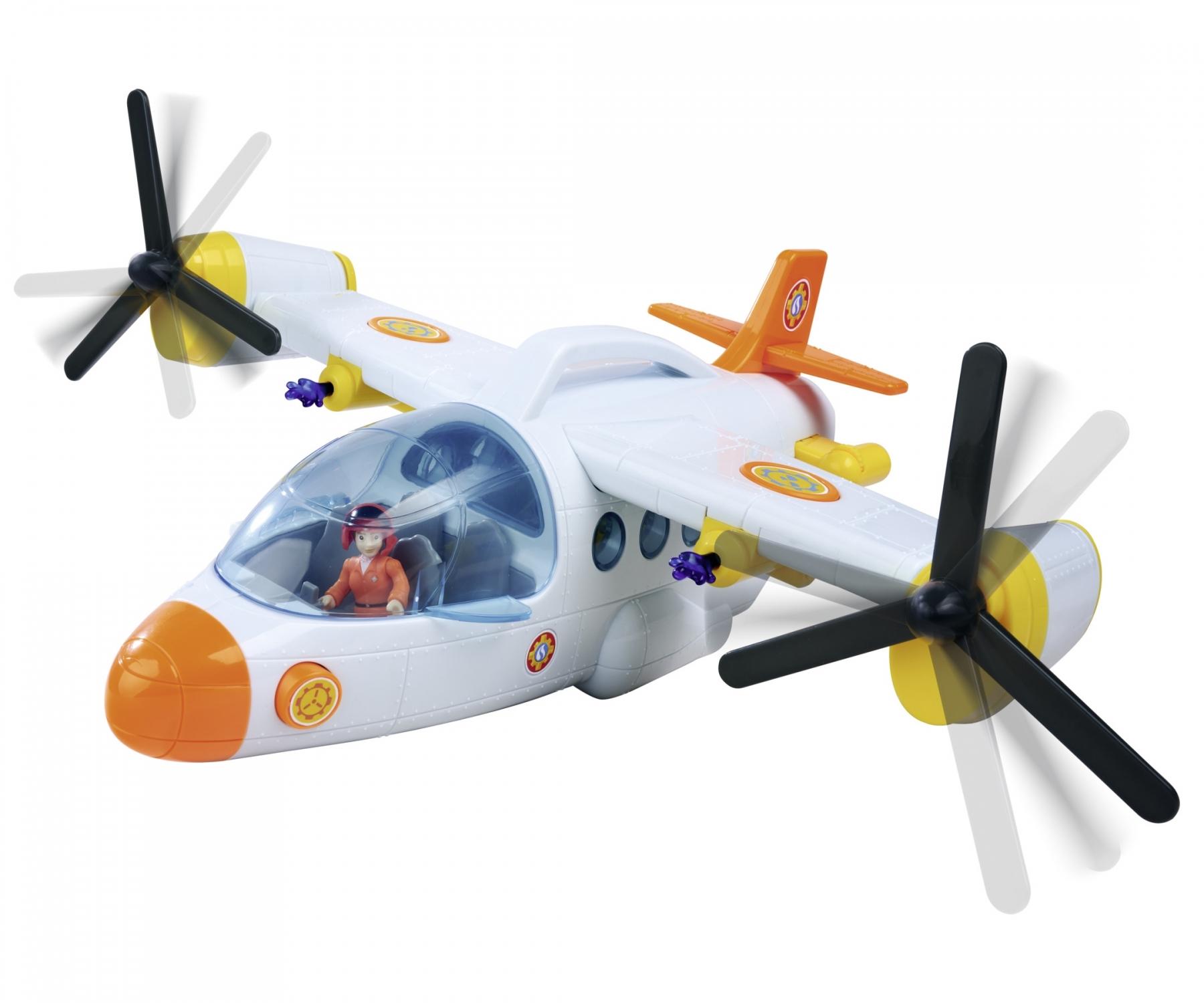 Simba 109251074 - Barca de pescuit a pompierului Sam Charlie, cu silueta lui Charlie, macara mobila si troliu mecanic, pluteste pe apa, 19cm, pentru copii de la 3 ani si peste