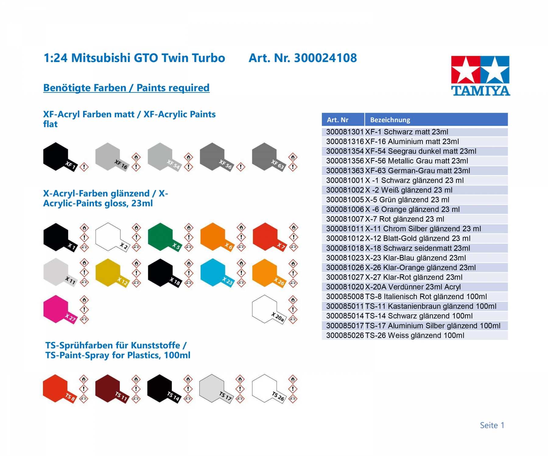 1:24 Mitsubishi GTO Twin Turbo online kaufen | Tamiya