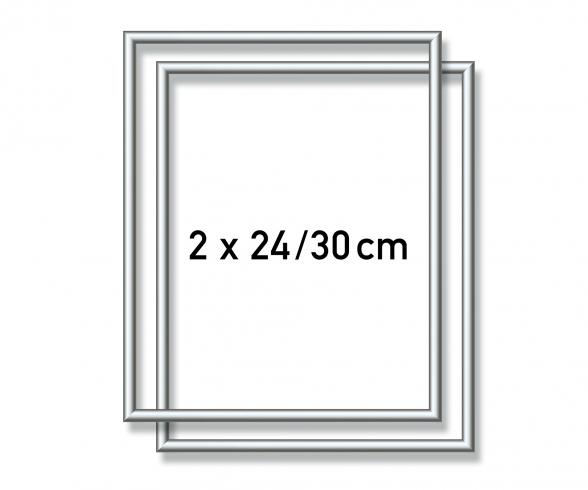 2 Aluminium frames 24 x 30 cm – mat silver