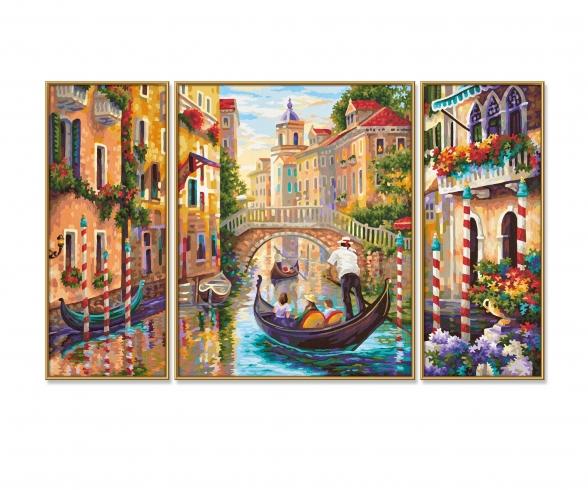 Venedig – Die Stadt in der Lagune Triptychon – Malen nach Zahlen