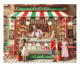 Italian Ice Cream Parlour Painting by numbers
