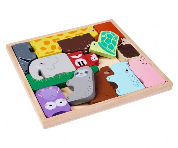 Animalset en boîte en bois