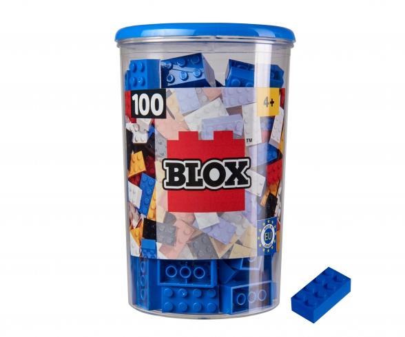 Blox 100 briques bleues à 8 plots en boîte