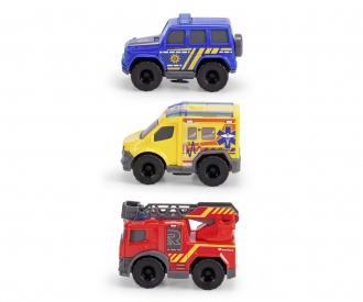 Micro Rescue Force Set de véhicules de secours 3 x 8 cm