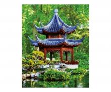 Pagoda in a Japanese garden  40 x 50 cm - Painting by Numbers
