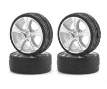 1:10 Big Wheel-Set On-R.13 silb/w 4 St.