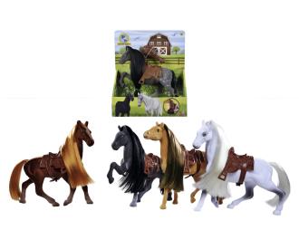 nature World Beflocktes Pferd 19cm, 4-sort.