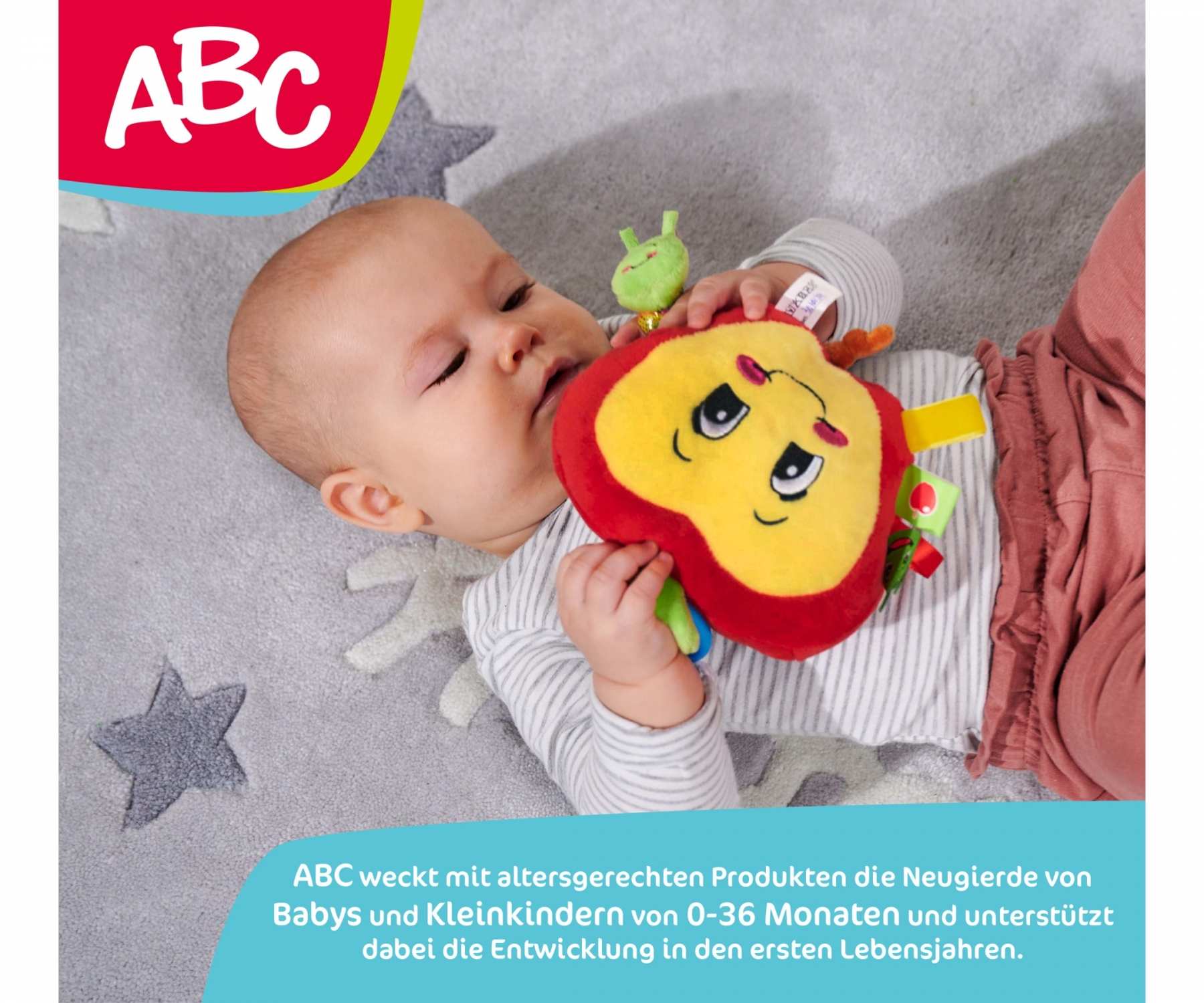 Jouet D'éveil Simba Pomme ABC - Avec Chenille à Tirer - 18cm - Dès 3 Mois