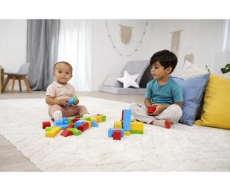 Coloured Wooden Blocks Baby - 50 Pieces