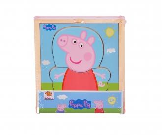 Peppa Pig Puzzle Habillage en Bois 14 Pièces