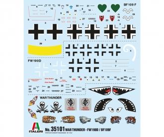 1:72 BF109 F-4 et FW 190 D9 War Thunder