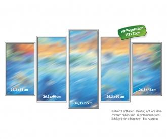 5 Aluminium Frames Silver Polyptych - Painting by Numbers