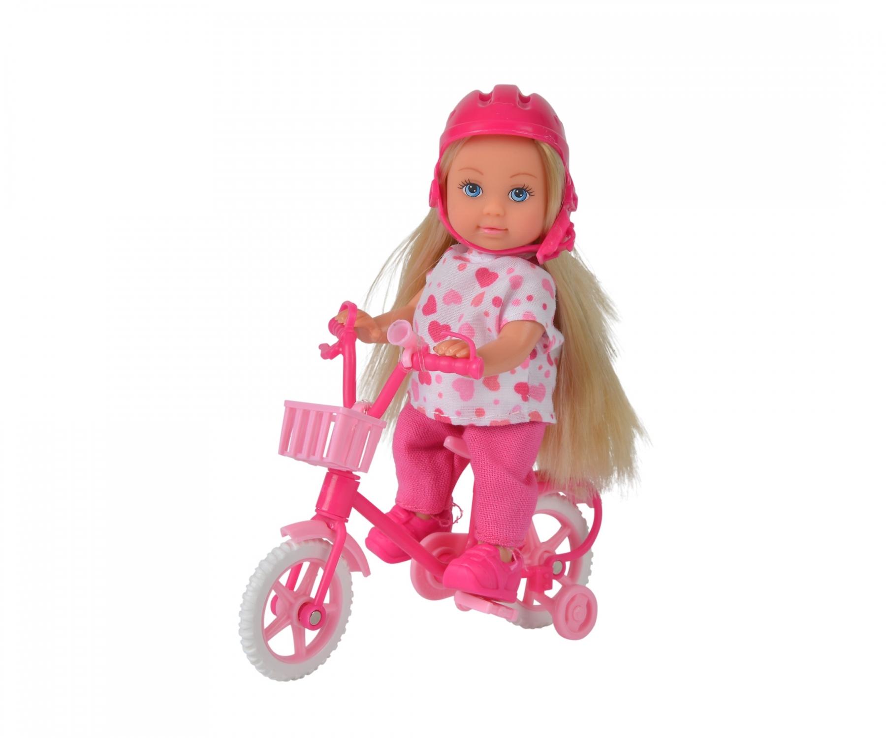 Simba Evi Love My First Bike – Spielpuppe Mit Fahrrad, Helm & Stützrädern, 12 Cm, Ab 3 Jahren