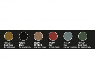 Italeri Acryl Model Wash Set with 6 x 20 ml