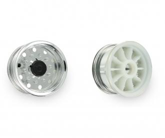 1:14 Wheel Wide Trailer Wheels, Chrome Rims