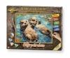 Pair of Otters 24 x 30 cm - Painting by Numbers