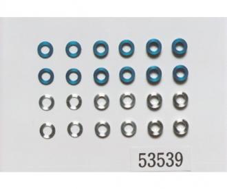 Aluminum Spacer Set 5,5/3mm blue/silver