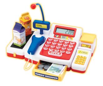 Caisse enregistreuse avec scanner et tapis roulant