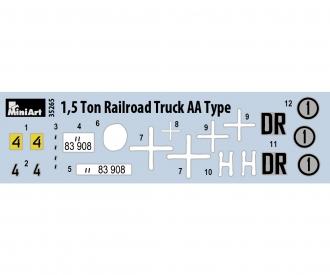 1:35 1,5to Railroad Truck AA Type w/Rail