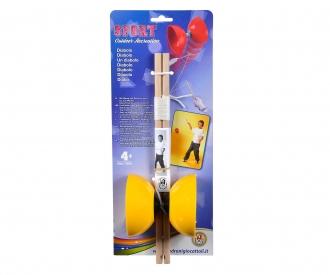 Diabolo Kunststoff mit Holzstäben, 4-sort.