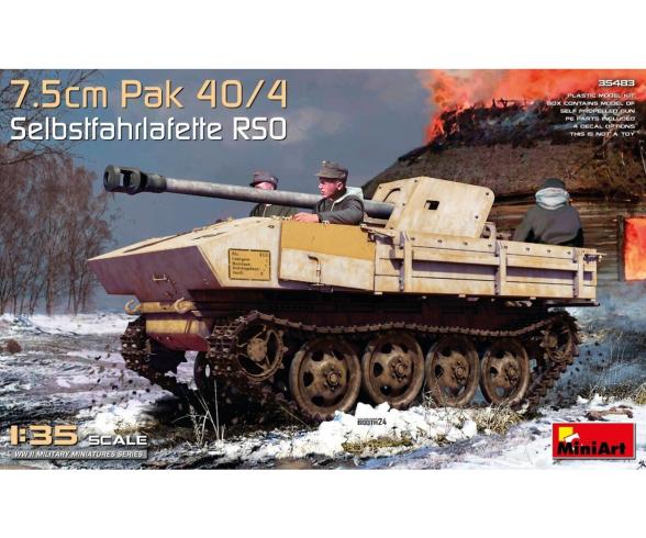 MiniArt 7.5cm PaK40/4 RSO 1:35 Model Kit