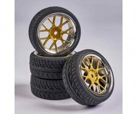 1:10 Ensemble de roues Y-Design2 (4) or/chrome 1:10 Ensemble de roues Y-Design2 (4) or/chrome
