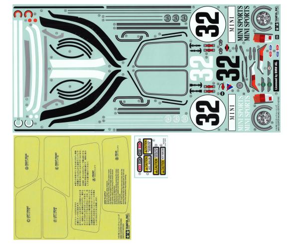 Mini Cooper Racing Sticker Bag Decal Set
