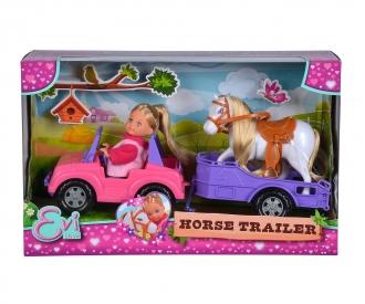 Evi Love Jeep avec van à chevaux et poney