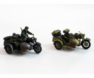 1:48 WWII German Motorcycle & Sidecar, assembly kit