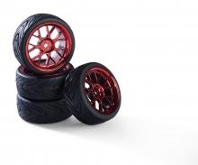 1:10 Y-Design3, wheel set, red 4-piece rims