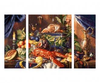 Magnificent Still Life Triptych - Painting by Numbers