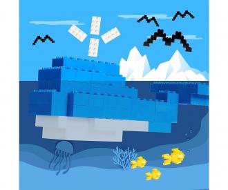 Blox 500 briques bleues 8 plots en vrac
