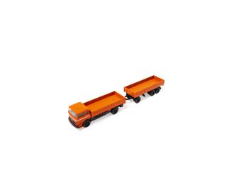 1:87 MB 1620 flatbed w.trailer 100% oran
