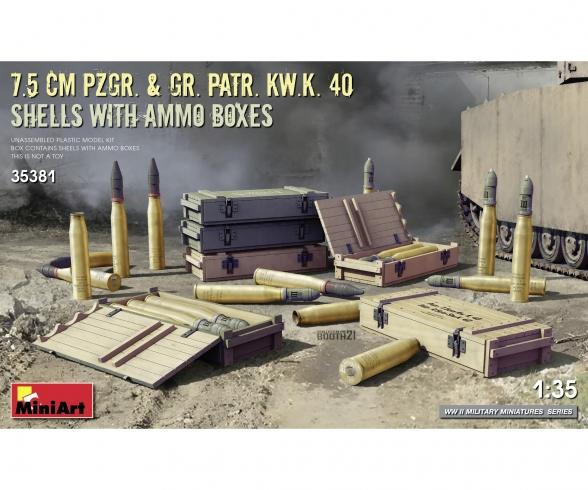 1:35 Caisses de munitions/projectiles 7.5cm KwK.40