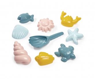 Ecoiffier Sea-shell spade & 8 sand molds