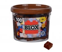 Blox 100 briques 4 plots marron en boîte