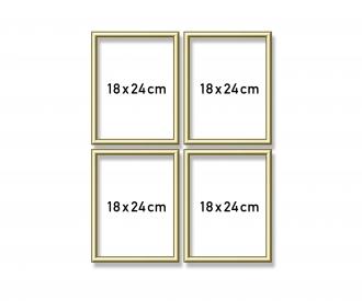 4 Aluminium Frames Gold Quattro 18 x 24 cm - Painting by Numbers